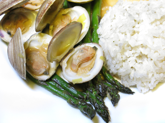 Miso Saké Clams, Honest Fare by Gabrielle Arnold