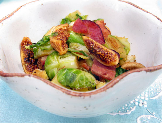 Brussels, Fig & Bacon Salad, Honest Fare by Gabrielle Arnold
