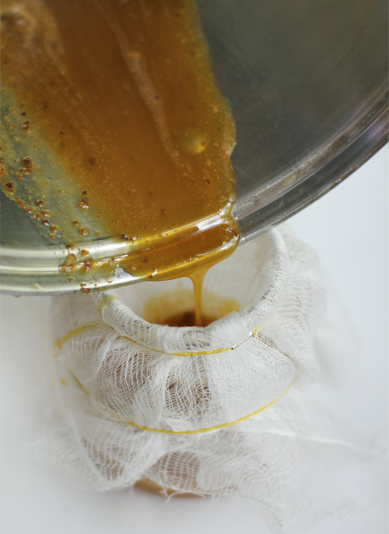honey-pour-cheese-cloth