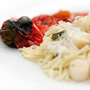 Simple Scallop Pasta with Roasted Sweet Pepper, Honest Fare by Gabrielle Arnold