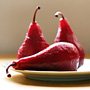 Pomegranate Poached Pears, Honest Fare by Gabrielle Arnold