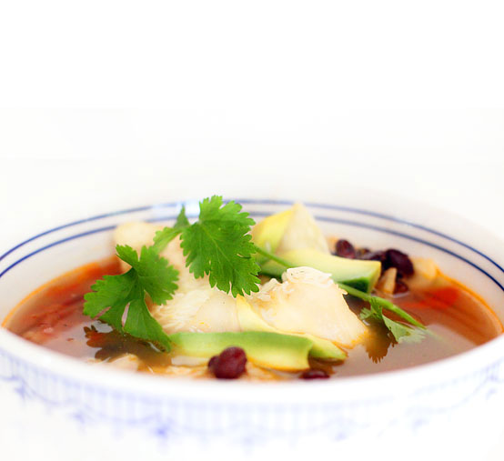 Yuca & Avocado Tortilla Soup, Honest Fare by Gabrielle Arnold