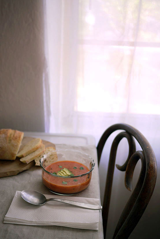 Watermelon & Avocado Gazpacho., Honest Fare by Gabrielle Arnold