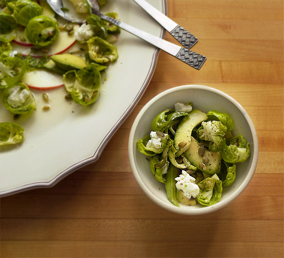 Raw Brussels & Avocado Salad in Tarragon Dressing., Honest Fare by Gabrielle Arnold